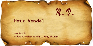Metz Vendel névjegykártya